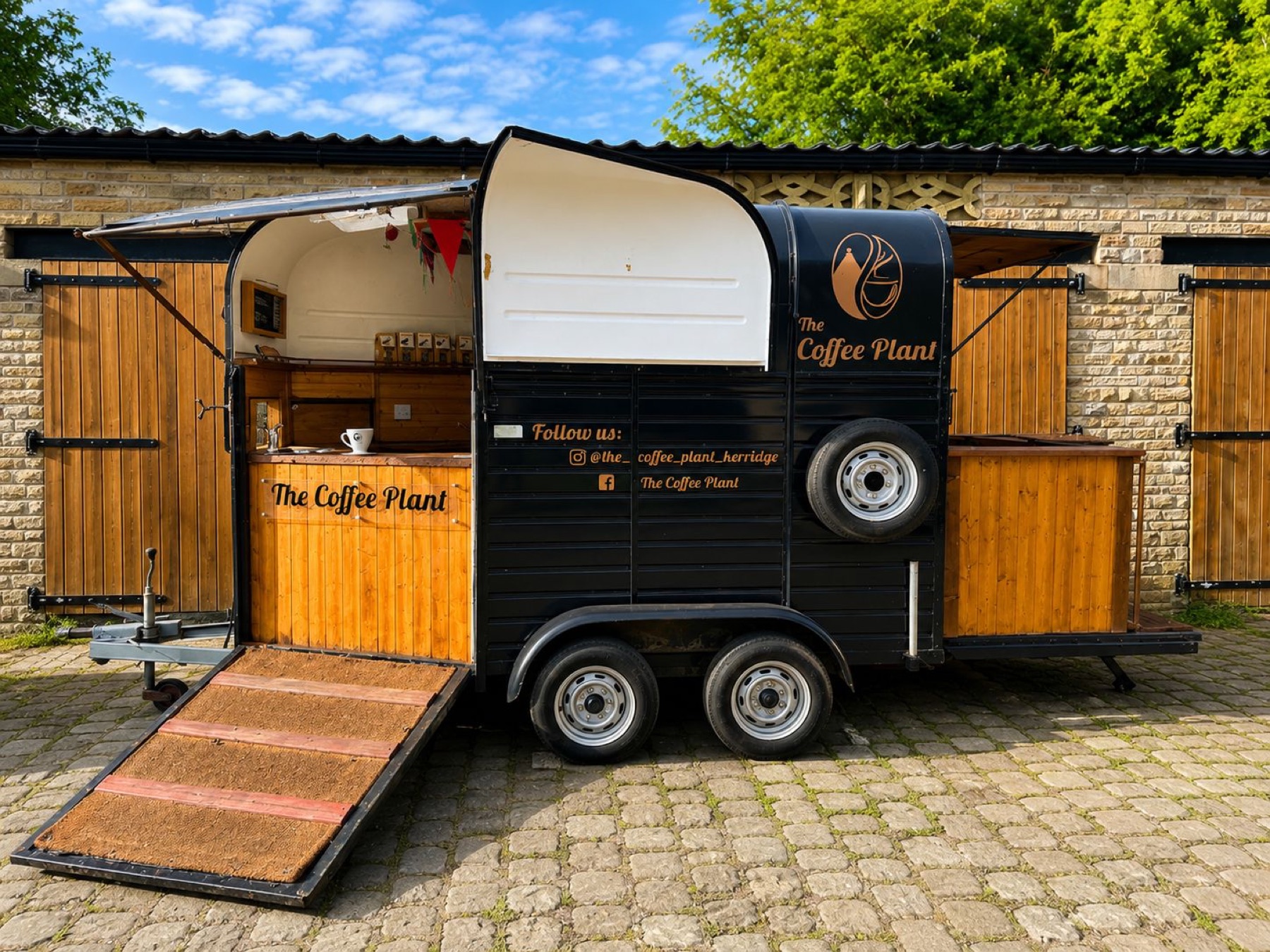 The Coffee Plant trailer set up for private hire and events