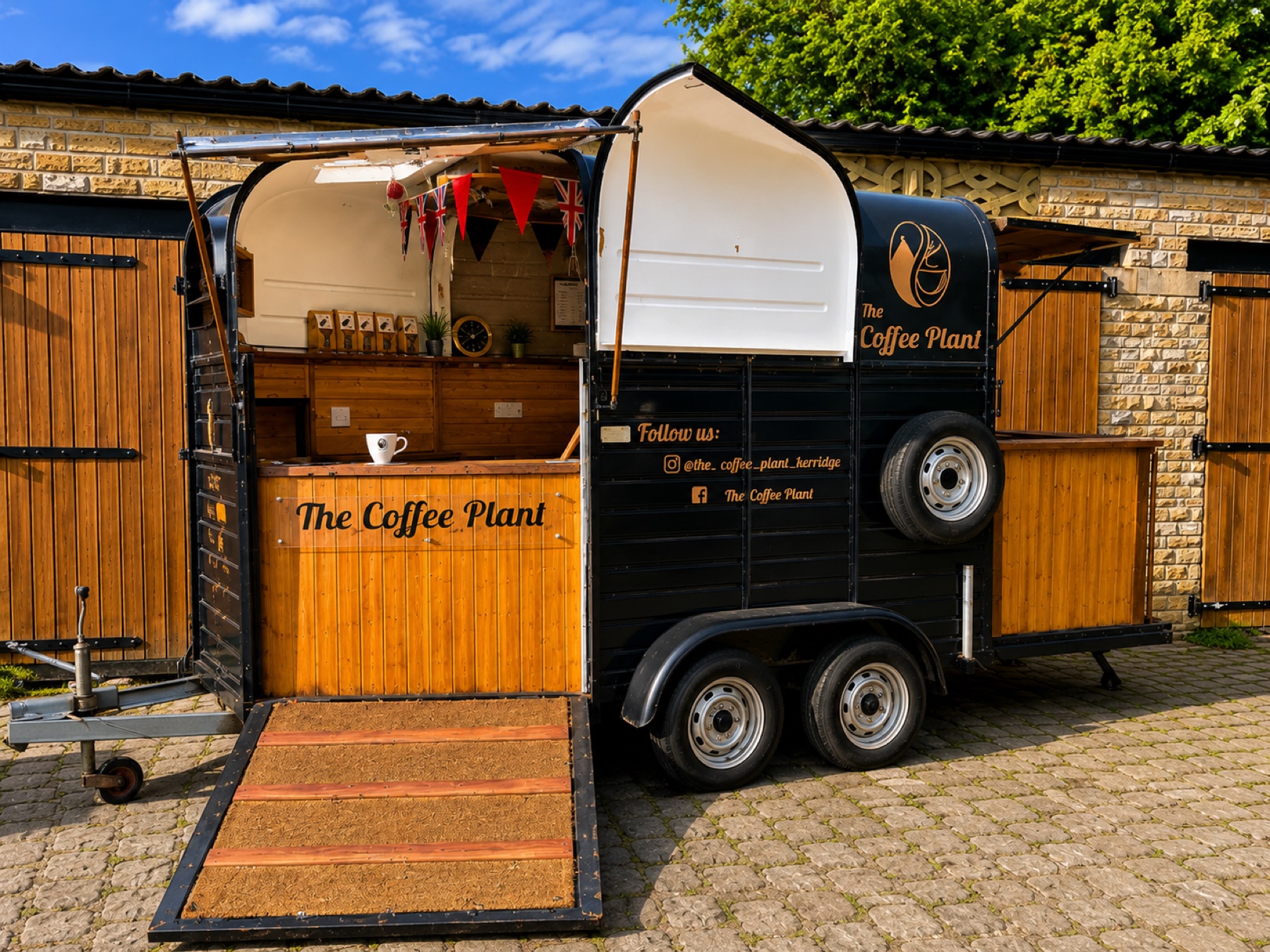 The Coffee Plant mobile coffee trailer ready for service